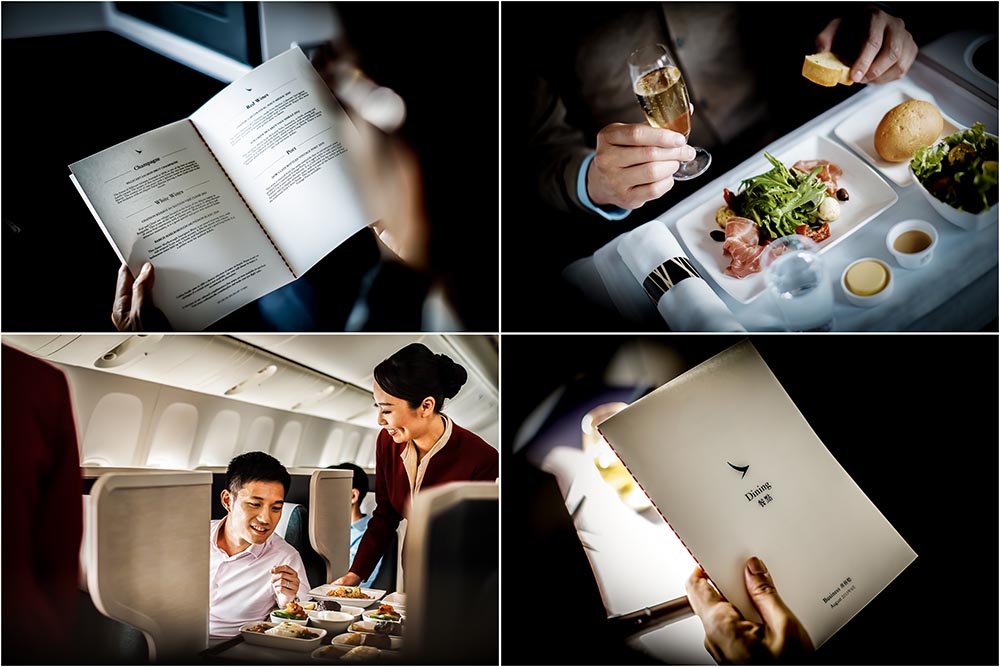 Cathay Pacific Business class A350, Food Options