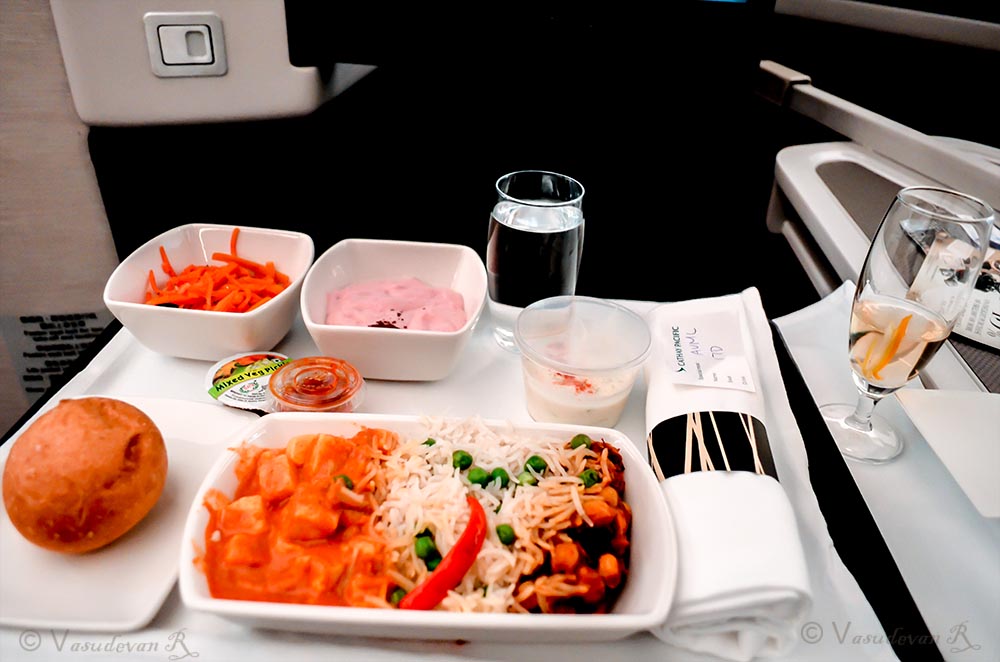 Cathay Pacific Business class A350 , Vegetarian food