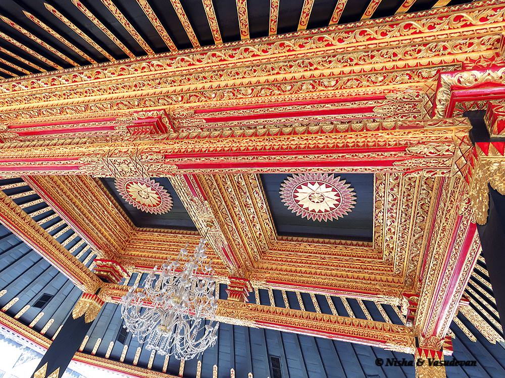 Sultan palace ceiling. things to do in Yogyakarta