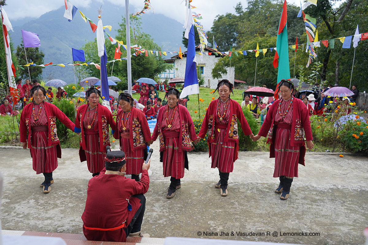 Monpa tribe dance at Audung, Tawang