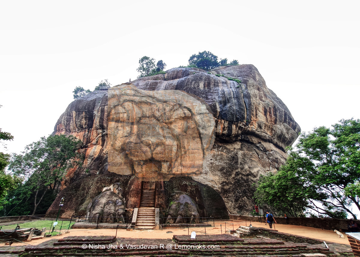 Sigiriya Lions Paw Terrace . Things to do at sigiriya. imagining a lions face on the mountain side