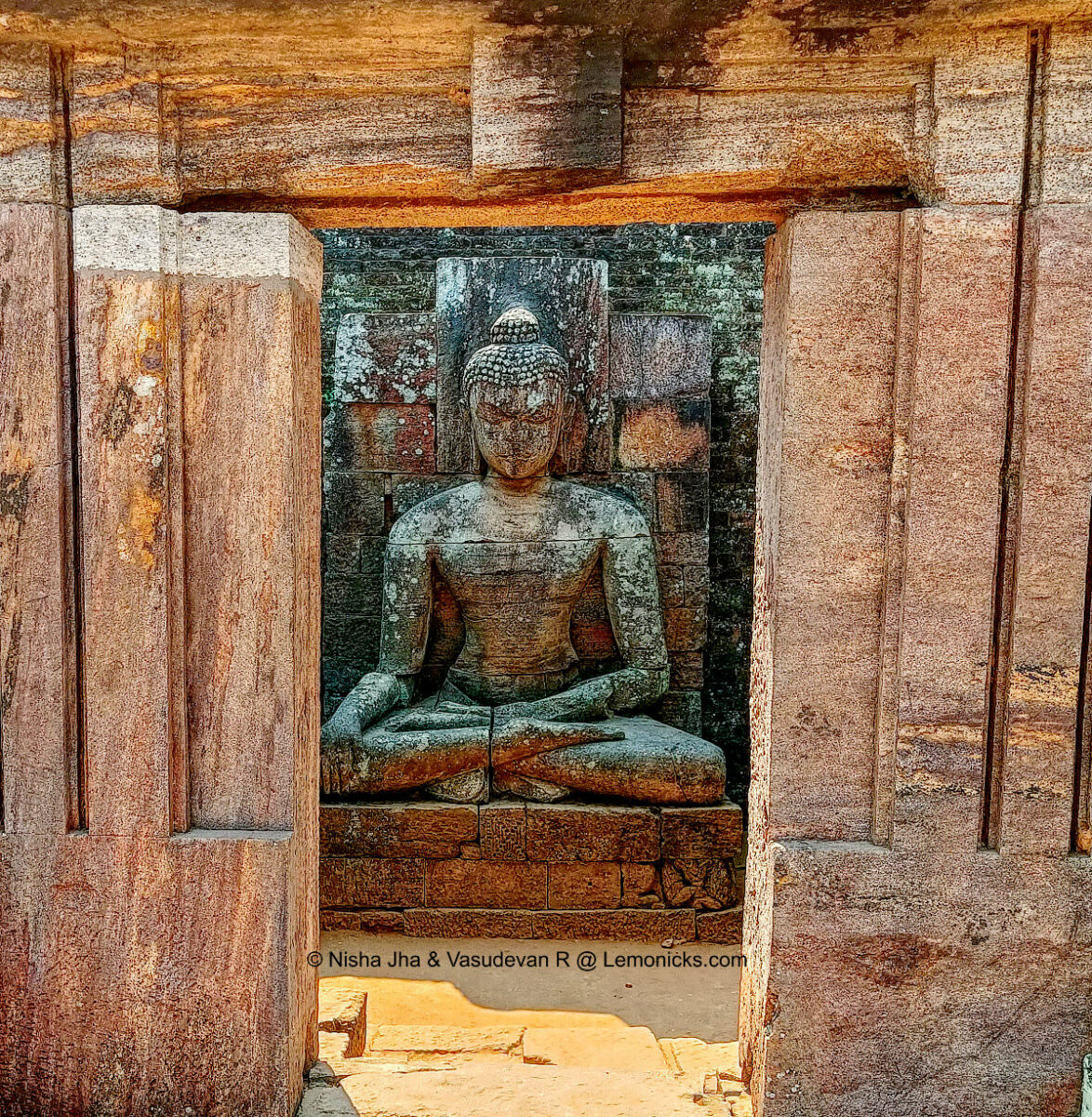 Buddha at sanctum of monastery 1 udayagiri Simhaprastha Mahavihara
