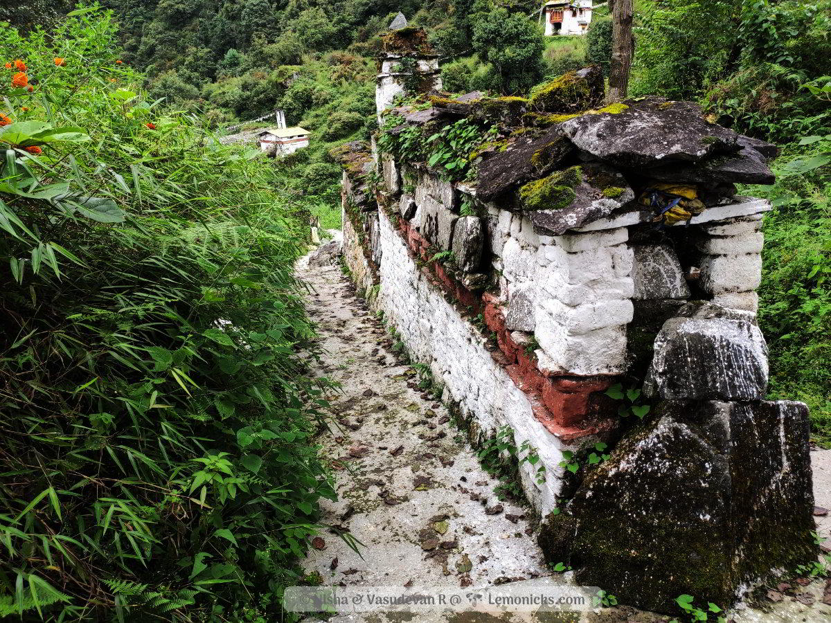 On way to Chagzam bridge , prayer rocks tawang arunachal