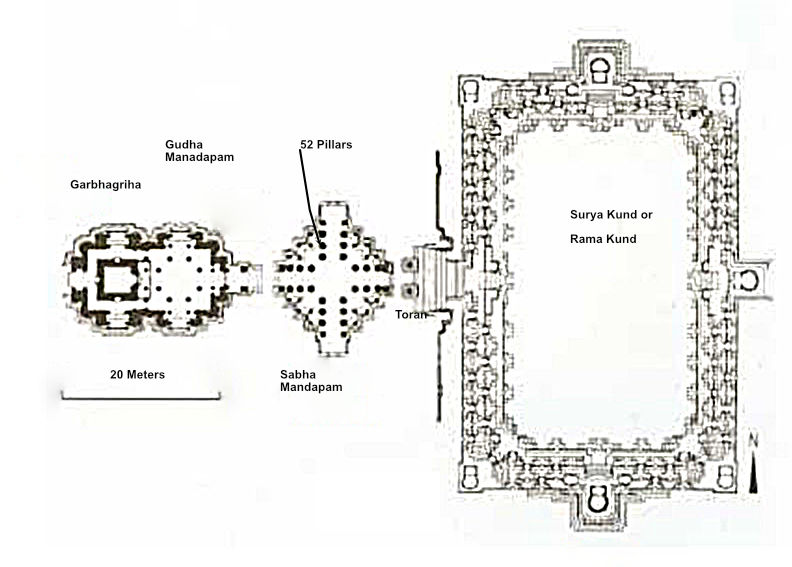 Architectural layout plan of Modhera sun temple Modhera Surya Mandir